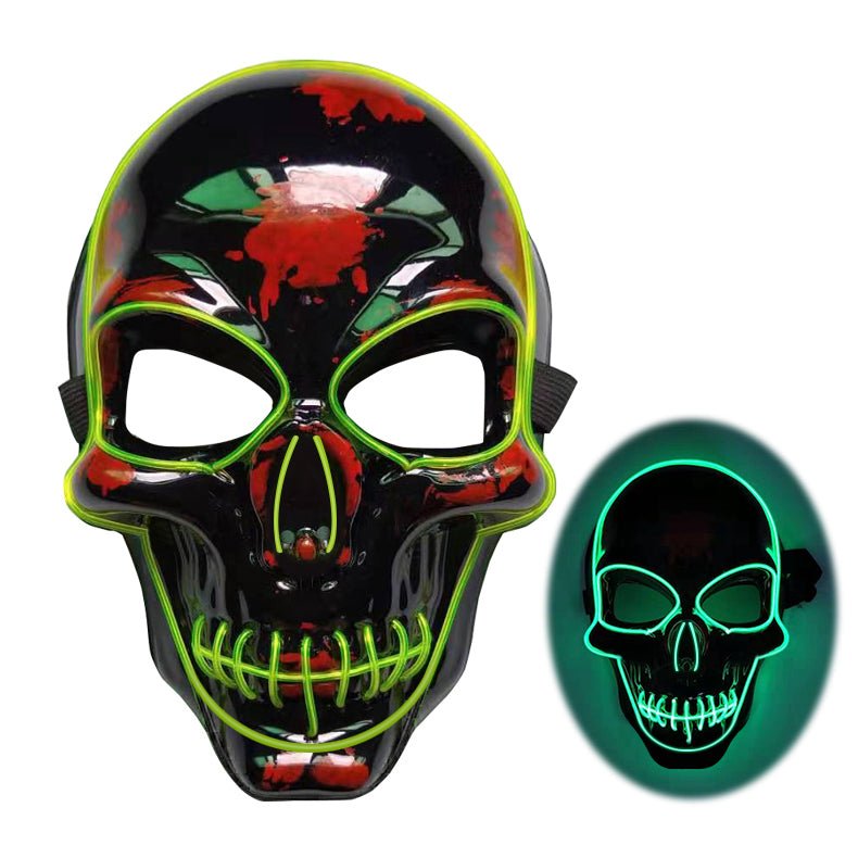 halloween 2023 skeleton mask led glow scary mask - 14